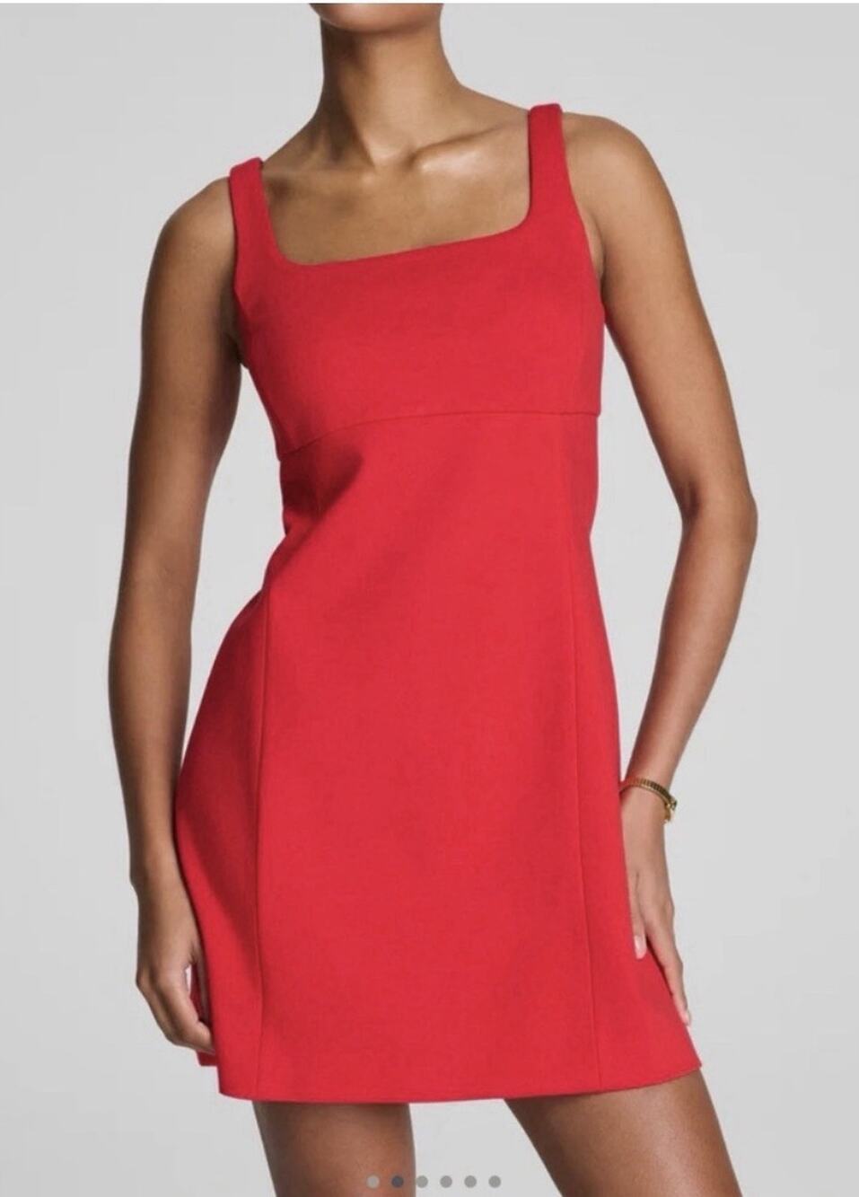 Spanx Square Neck Mini Dress Red Rouge Size 2X Slimming Shapewear NWT $168